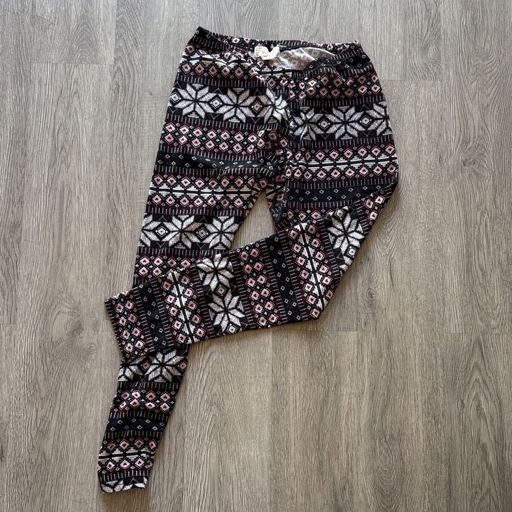 Chic Black and Pink Patterned Women's Leggings